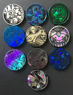 10 X Pokemon Coins Coin Tokens Shiny Dragonite Primal Rayquaza Lugia Lucario - Image 1