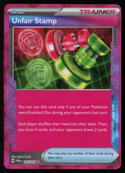 Unfair Stamp 165/167 ACE SPEC Rare Twilight Masquerade Pokemon Near Mint - Image 1