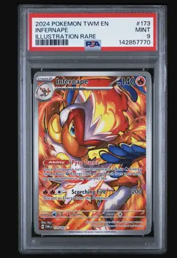 Pokemon Infernape 173/167 Sv06: Twilight Masquerade Illustration Rare Holo PSA 9 - Image 1