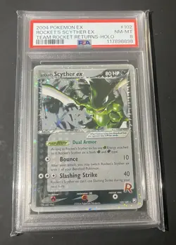 Pokemon Rocket’s Scyther ex EX Team Rocket Returns #102 Ultra Rare PSA 8 - Image 1