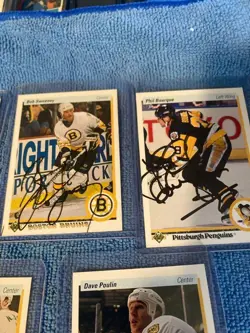 FIVE 1990-91 UPPER DECK SIGNED CARDS OF THE BOSTON BRUINS - Image 4