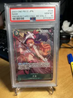 2023 One Piece Japanese Premium Card Collection Nami OP02-036 PSA 10 - Image 3