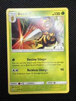Beedrill 5/181 Rare Regular Card SM - Team Up Pokemon TCG LP - Image 1