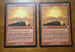 Obliterate Invasion Red Rare Magic The Gathering Card MTG 2x - Image 1