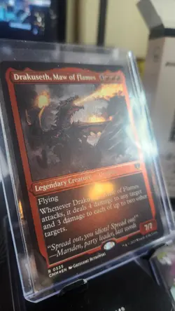 MTG FOIL Etched Drakuseth, Maw of Flames Commander Masters Magic the Gathering - Image 2