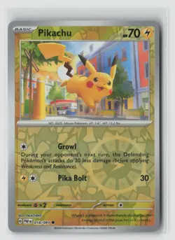 Pikachu #018/091 Sv Paldean Fates Common Reverse Holo Pokemon TCG NM - Image 1