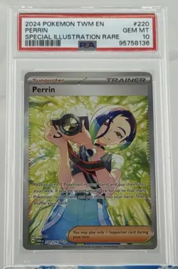 2024 POKEMON: TWILIGHT MASQUERADE #220 PERRIN SPECIAL ILLUSTRATION RARE PSA 10 - Image 1