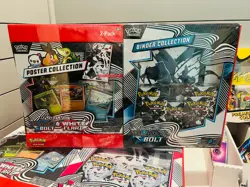 Pokemon SV: Black Bolt Binder & Unova White Flare Poster Collection Playset Seal - Image 1
