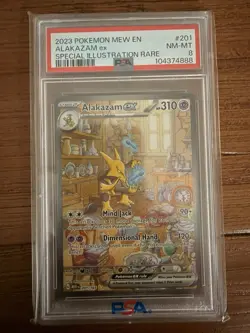 Pokemon Alakazam ex Full Art SIR Simsala EN 201/165 Pokemon 151 PSA 8 NM-Mint - Image 1