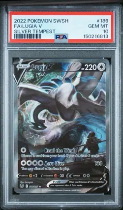 2022 POKEMON SWORD & SHIELD SILVER TEMPEST #186 FULL ART/LUGIA V PSA 10 - Image 1
