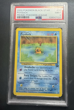 2000 Pokemon Psyduck Pokemon League Black Star Promo #20 PSA 9 - Image 1