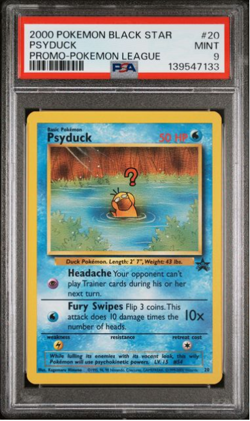 2000 Pokemon Psyduck Pokemon League Black Star Promo #20 PSA 9 - Image 3