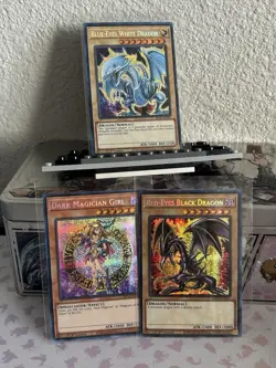 Yugioh Blue-Eyes White Dragon, Red-Eyes, Dark Magician Girl MP22 Secret Set of 3 - Image 1