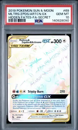 POKEMON SUN MOON SECRET #69 FULL ART/MOLTRES ZAPDOS ARTICUNO GX PSA 10 New Cert - Image 1