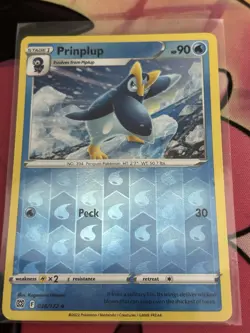 Prinplup 036/172 Brilliant Stars 2022 Reverse Holo Pokemon Card Near Mint NM - Image 1