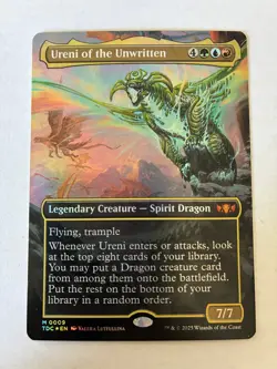 MTG Ureni of the Unwritten (Borderless) Commander: Tarkir: Dragonstorm Foil NM - Image 1
