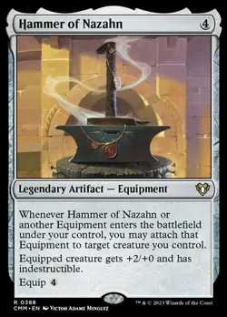 1x Hammer of Nazahn - Foil NM-Mint, English Commander Masters MTG Magic - Image 1