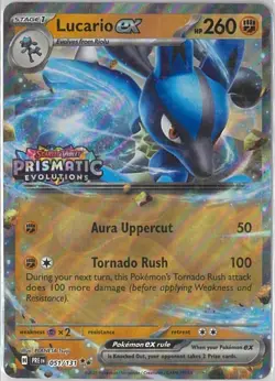 Rare LUCARIO ex 051/131 Pokemon TCG Prismatic Evolutions Stamp - Stamped Promo - Image 1