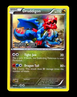 2012 Pokemon DRUDDIGON Dragon Vault HOLO Black & White STAMPED Promo Card 17/20 - Image 1
