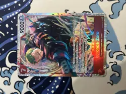 Bandai One Piece Card Game EB-04 EB04-007 Roronoa Zoro SR Alt Art Foil 9000 - Image 1