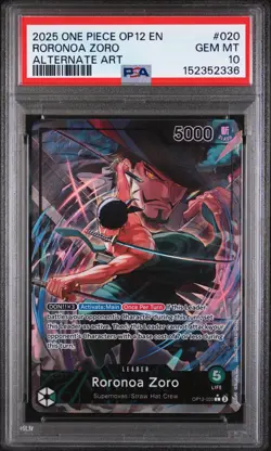 Roronoa Zoro PSA 10 Alt Art - One Piece OP12-020 Legacy of the Master English - Image 1