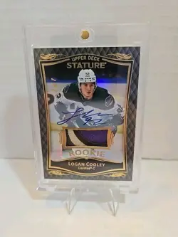 1/1 RPA 23-24 Upper Deck Stature LOGAN COOLE Rookie Patch Auto One Of One - Image 1