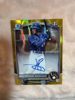 2025 Yophery Rodriguez Bowman Chrome 1st Auto Gold Lava Refractor /50 - Image 1