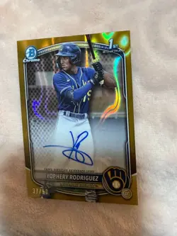 2025 Yophery Rodriguez Bowman Chrome 1st Auto Gold Lava Refractor /50 - Image 2