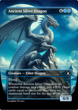 Ancient Silver Dragon - High Quality Altered Art Custom Cards - Image 1