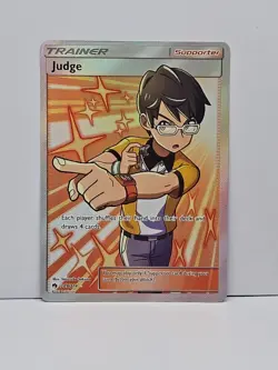 Full Art Judge 209/214 Sun Moon Lost Thunder Pokemon Card Ultra Rare - Image 1