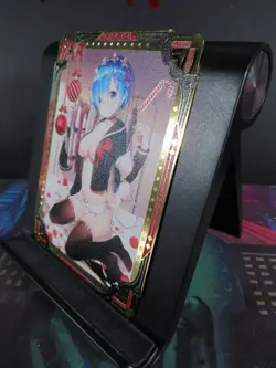 Rem Re:Zero MXR Gold Metal Card NM Anime Goddess Doujin Waifu Serial # 124/200 - Image 2