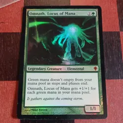 Mtg Omnath, Locus of Mana FOIL Worldwake MP/LP Elemental Commander Mythic Rare - Image 1