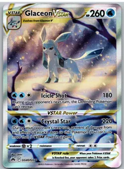 Glaceon VSTAR GG40/GG70 Holo VSTAR Rare Crown Zenith Galarian Gallery Pokemon NM - Image 1