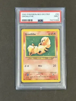 GROWLITHE 68/105 NEO DESTINY POKEMON PSA 9 - Image 1