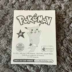 Gengar Pokemon Sticker / Card #187 Merlin Rare MINT Condition 1999. - Image 4