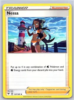 157/185 - Nessa - SWSH04: Vivid Voltage - Pokemon Card - NM - Image 1