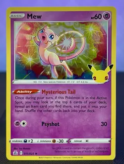 Pokemon TCG Mew 011/025 Celebrations 25th Holo Rare Pokemon Card - Image 1