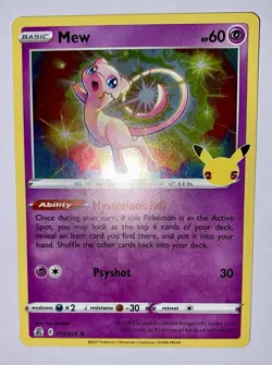 Pokemon TCG Mew 011/025 Celebrations 25th Holo Rare Pokemon Card - Image 4