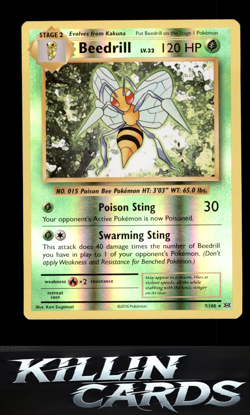 Reverse Holofoil Beedrill 7/108 Pokemon Rare XY - Evolutions Card LP - Image 1