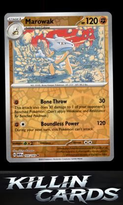 Reverse Holofoil Marowak 105/165 Pokemon Rare SV: Scarlet & Violet 151 Card NM - Image 1