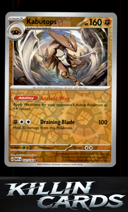 Reverse Holofoil Kabutops 141/165 Pokemon Rare SV: Scarlet & Violet 151 Card NM - Image 1