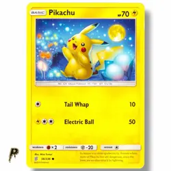 Pikachu 56/236 - 2019 Unified Minds Common Non Holo Pokemon Card LP - Image 1