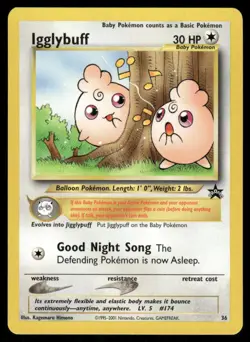 Pokemon Cards Igglybuff 36 Wizards Black Star Promos Promo NM - Image 1