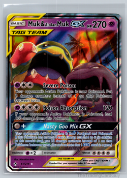 Pokemon Muk & Alolan Muk GX 61/214 SM - Unbroken Bonds Ultra Rare - Image 1