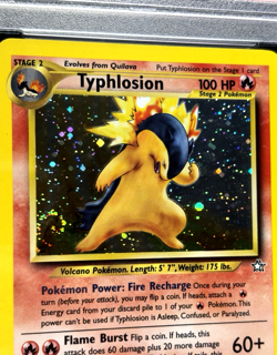PSA 8 Typhlosion #17 Holo Neo Genesis Pokemon SWIRL - Image 2