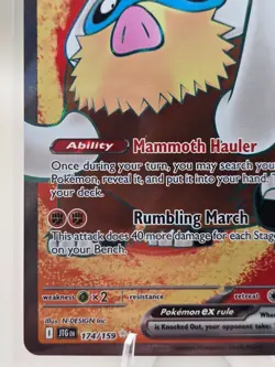 Pokemon Mamoswine ex 174/159 Journey Together Ultra Rare Full Art Holo NM - Image 4