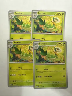 Servine x4 (playset) 002/086 Black Bolt (BLK en) Common NM pokemon - Image 1