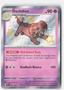 Dachsbun 161/091 Shiny Rare Paldean Fates Pokemon Near Mint - Image 1