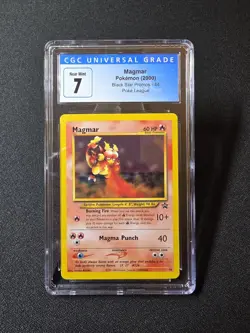 Pokemon TCG 2000 Magmar 44 WOTC Black Star Promo Card Graded CGC 7 - Image 1