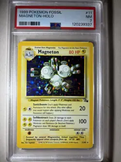 1999 POKEMON FOSSIL #11 MAGNETON-HOLO PSA 7 - Image 1